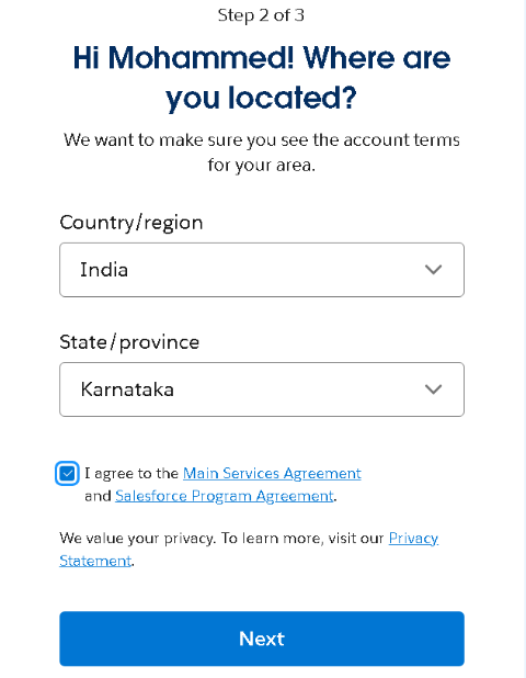 Salesforce Registration 2
